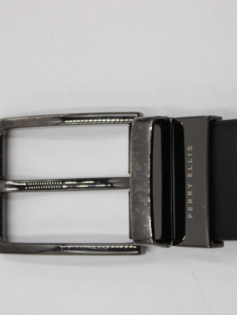 Perry Ellis Reversible Black Brown Belt Faux Leather 1 3/8